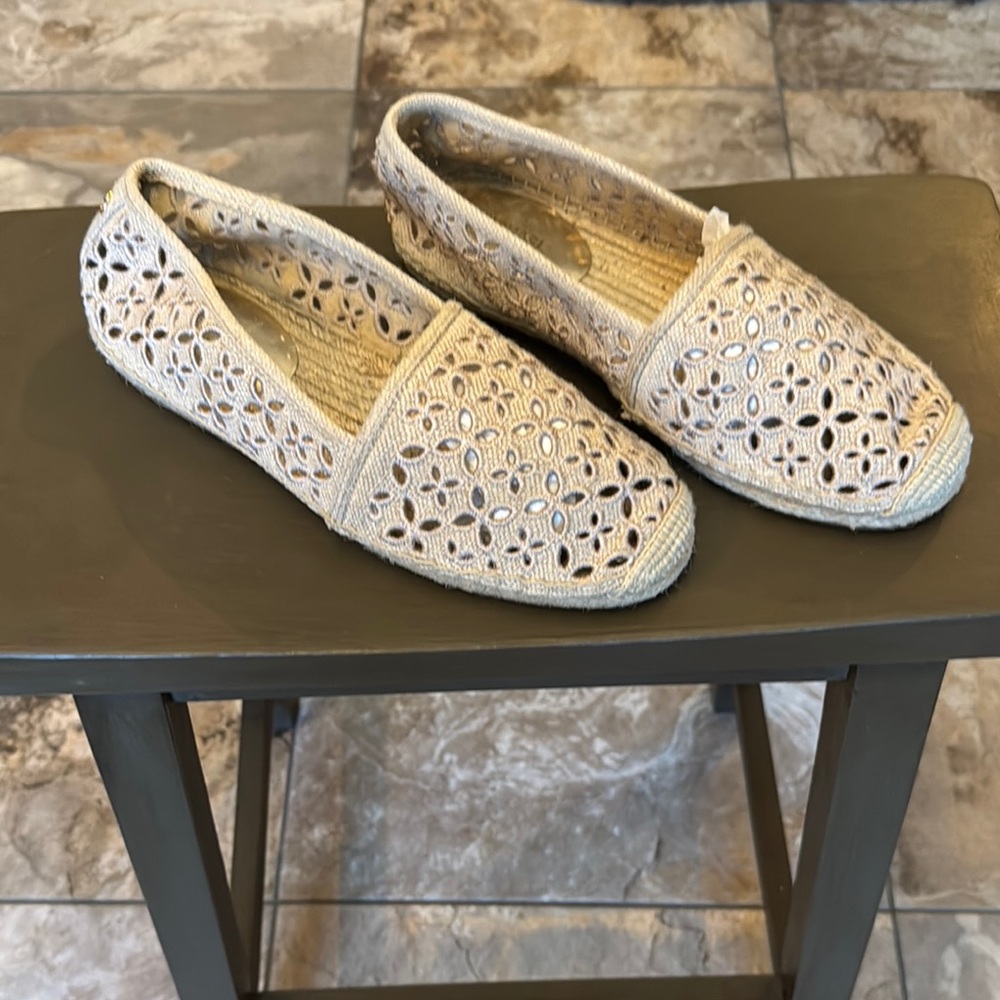 Michael Kors Cream Espadrilles with Intricate Design